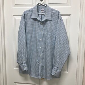 Arrow button down long sleeve dress shirt, Premium Collection, blue, 18 neck